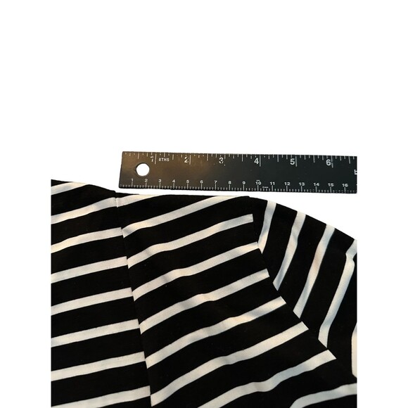 MERRY FUN BLACK STRIPED CARDIGAN WITH ELBOW PATCHES Size: SMALL - Picture 10 of 11